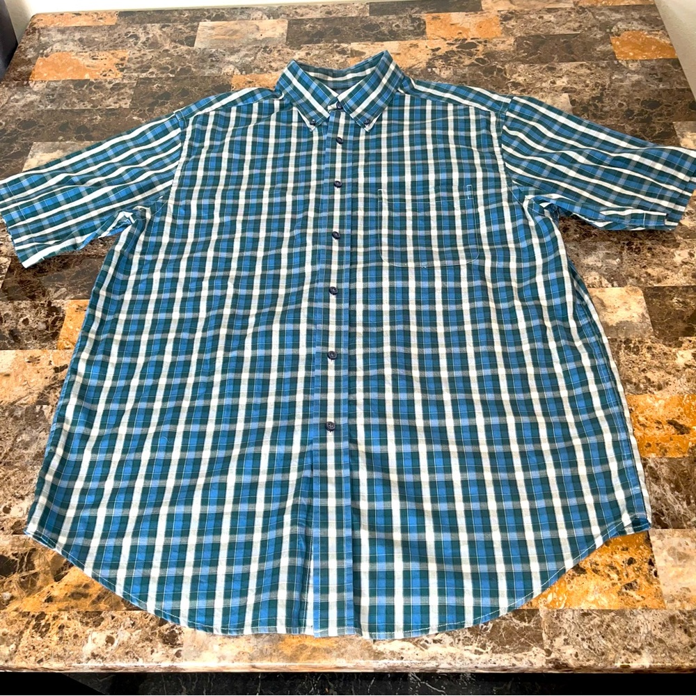 Men's Blue Plaid Shirt